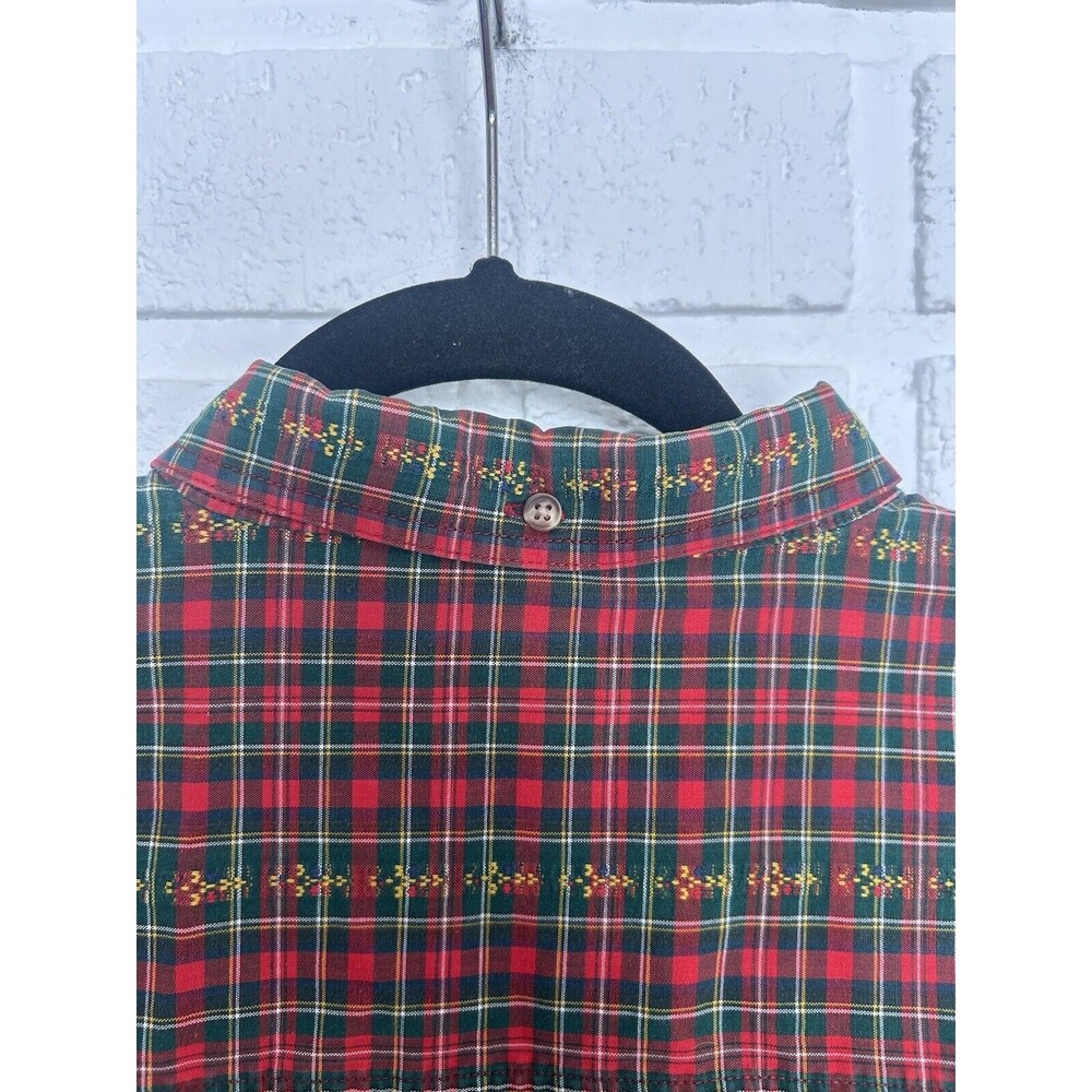 Vintage Casbah Button Up Shirt Long Sleeve Mens XL Red Green Plaid Rare - Picture 5 of 8